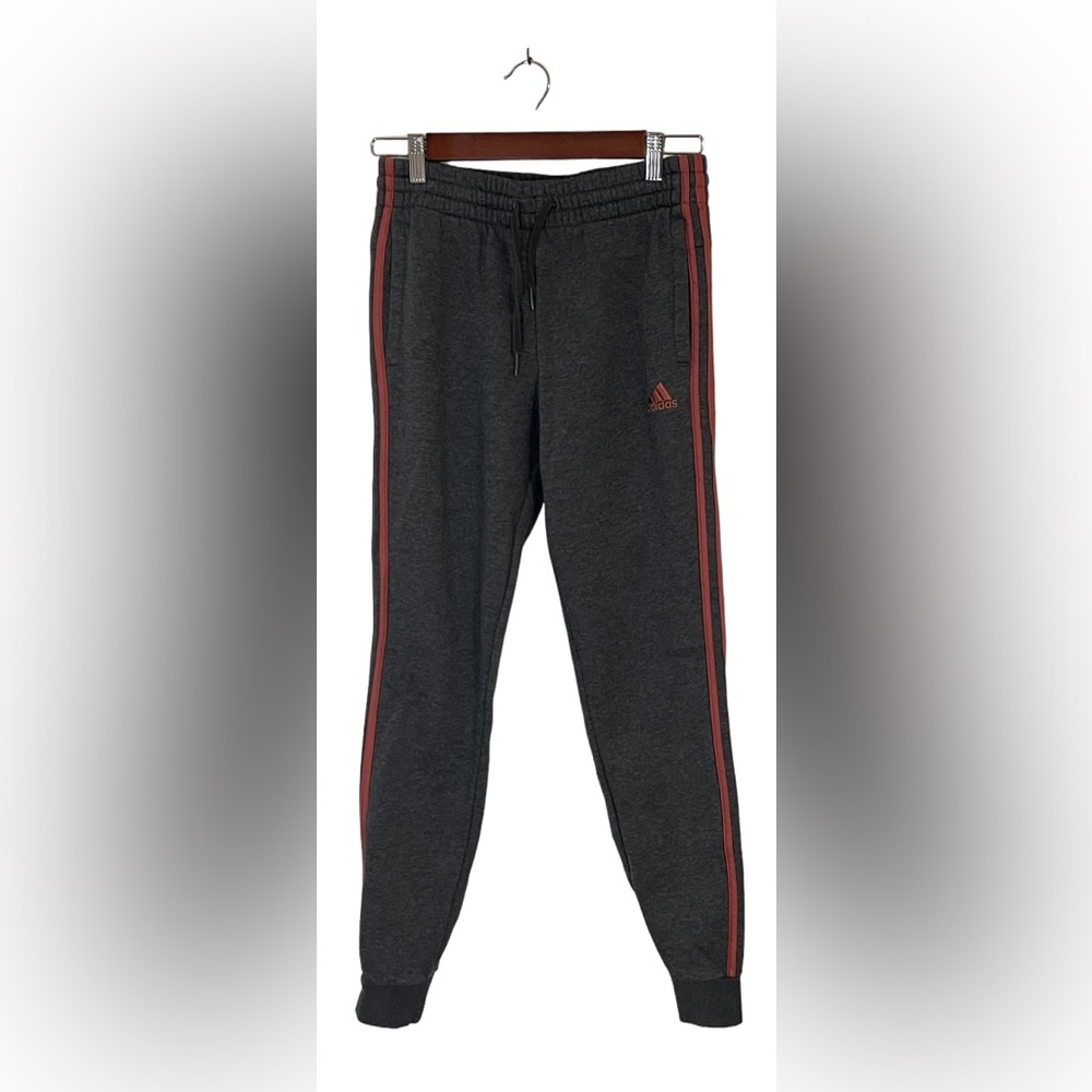 Adidas Original Fleece Jogger Sweatpants Tracksuit Bottom Sz S Unisex Gray/Rose